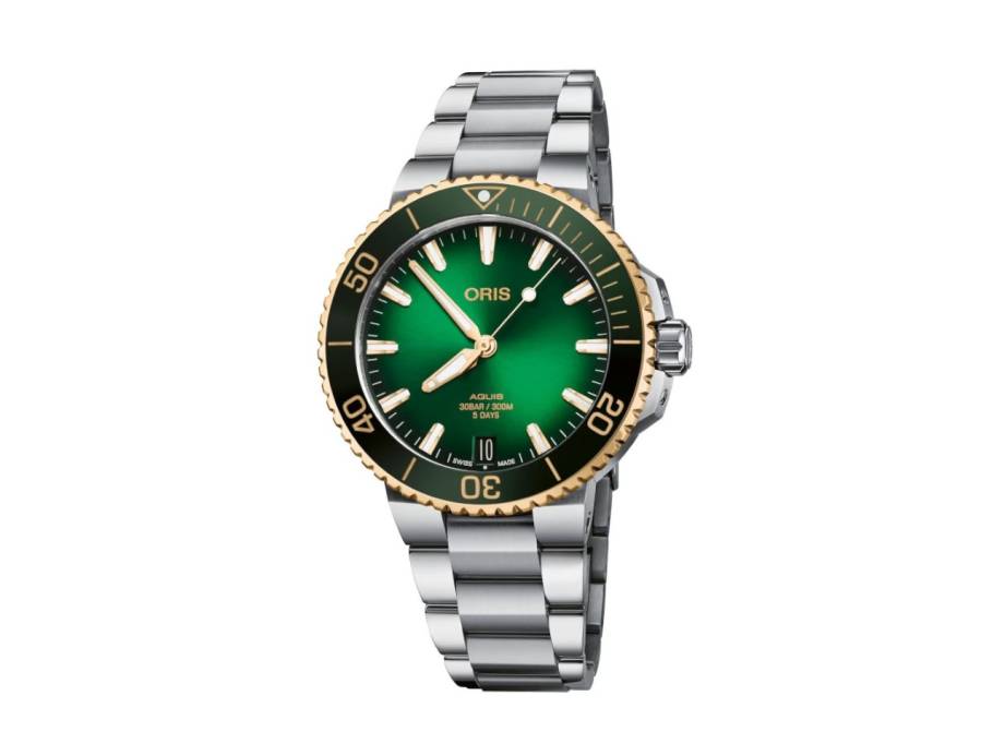 Aquis Date Calibre 400 Automatik Edelstahl 41,5mm blaues ZIfferblatt Metallband