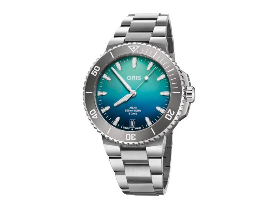 Aquis Great Barrier Reef IV Automatik Edelstahl 43,5mm blaues Zifferblatt Metallband limitiert