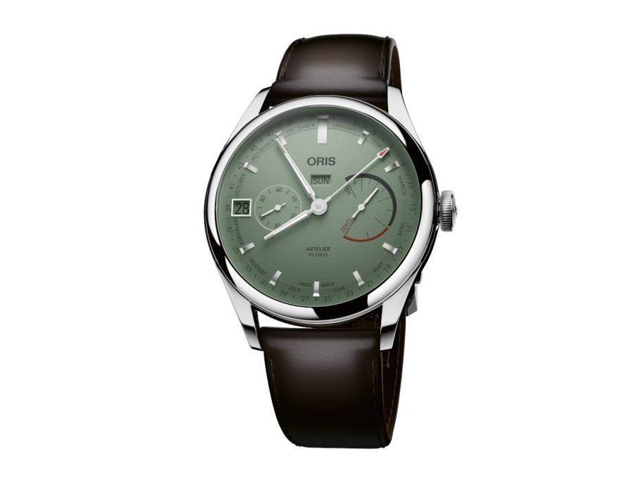 Artelier Calibre 113 Handaufzug Edelstahl 43mm grünes Zifferblatt braunes Lederband