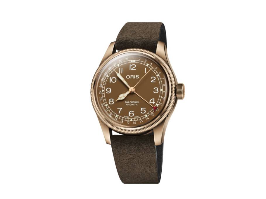 Big Crown Pointer Date Automatik Bronze 40mm braunes Zifferblatt braunes Lederband