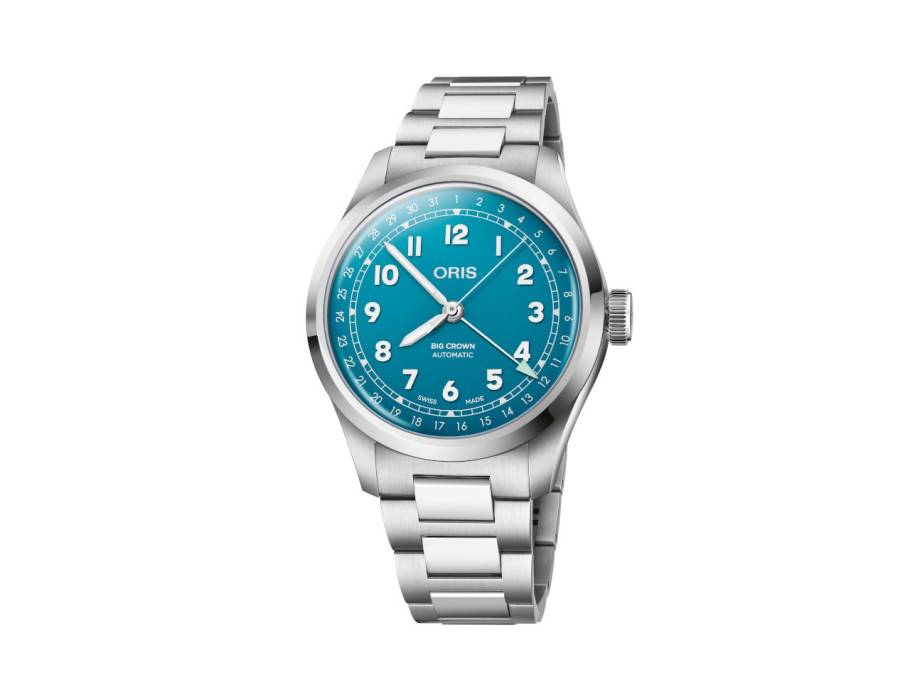 Big Crown Pointer Date Automatik Edelstahl 40mm hellblaues Zifferblatt Metallband