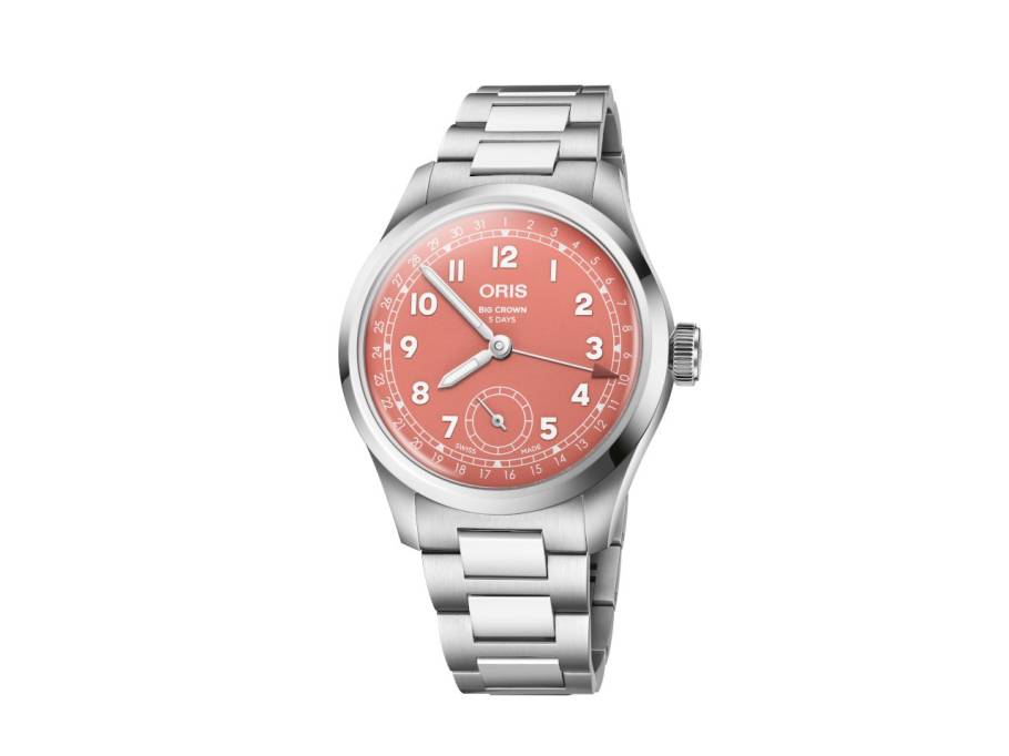Big Crown Pointer Date Calibre 403 Automatik Edelstahl 40mm rosa Zifferblatt Metallband