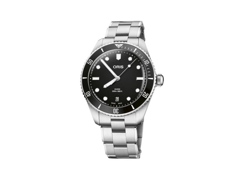 Divers Date Automatik Edelstahl 39mm schwarzes Zifferblatt schwarzes Kautschukband + Metallband Set