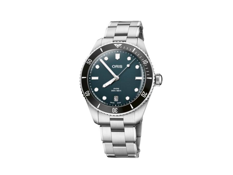 Divers Date Automatik Edelstahl 39mm blaues Zifferblatt schwarzes Kautschukband + Metallband Set