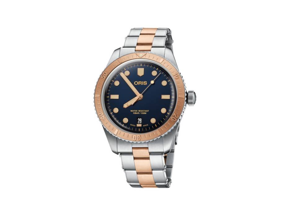 Divers Sixty-Five Automatik Edelstahl 40mm blaues Zifferblatt zweifarbiges Metallband