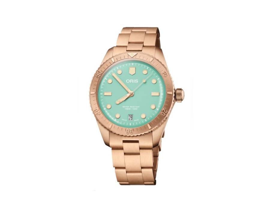 Divers Sixty-Five Cotton Candy Automatik Bronze 38mm grünes Zifferblatt Metallband