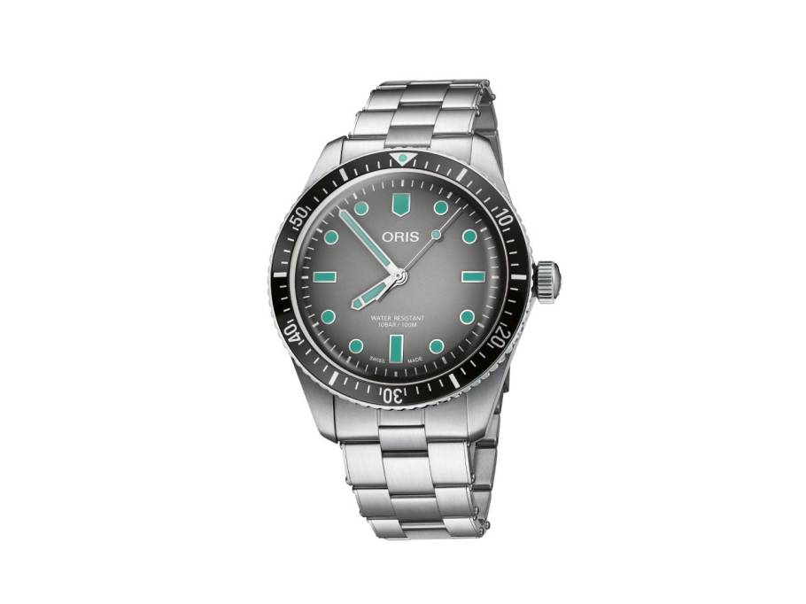 Divers Sixty-Five Automatik Edelstahl 40mm graues Zifferblatt Metallband