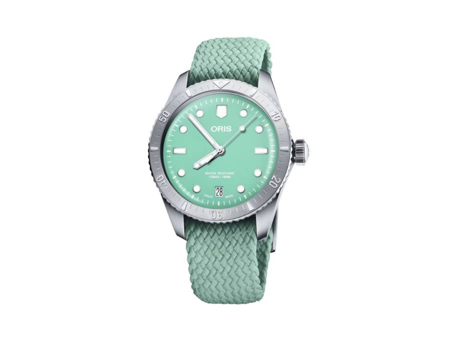 Divers Sixty-Five Cotton Candy Automatik Edelstahl 38mm grünes Zifferblatt grünes Textilband