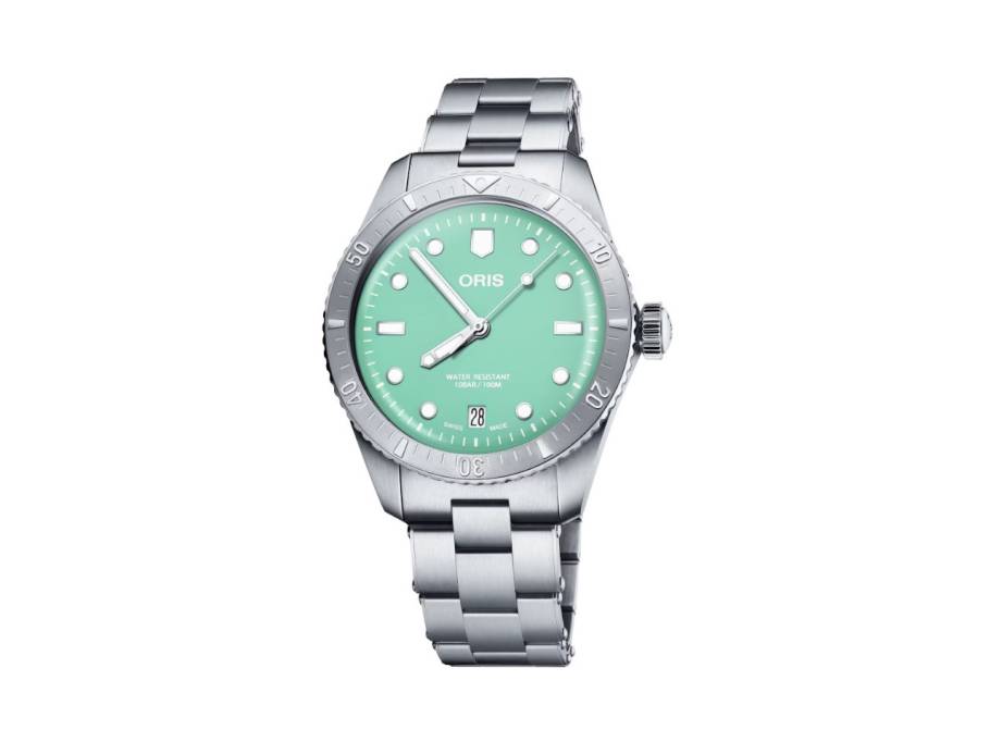Divers Sixty-Five Cotton Candy Automatik Edelstahl 38mm grünes Zifferblatt Metallband
