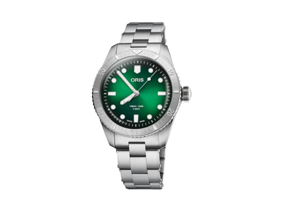 Divers Sixty-Five Calibre 400 Automatik Edelstahl 38mm grünes Zifferblatt Metallband