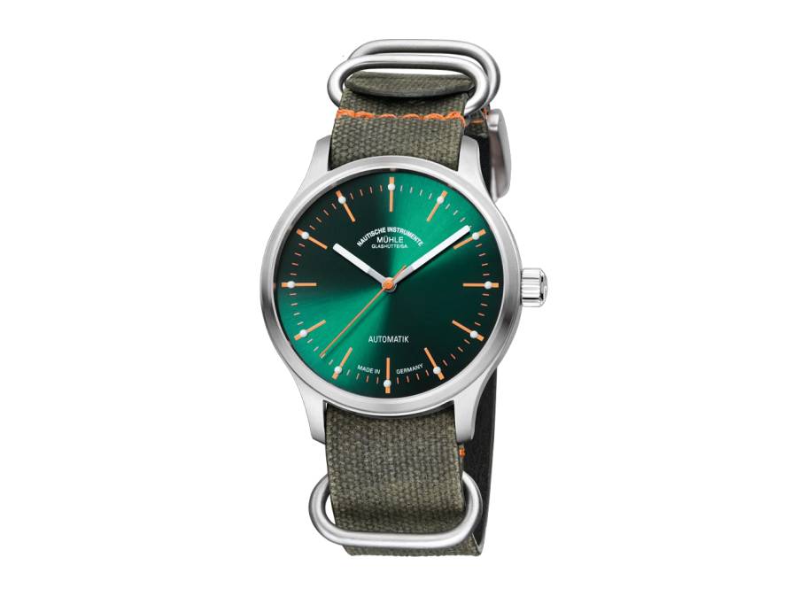 Panova Grün Automatik Edelstahl 40mm grünes Textilband