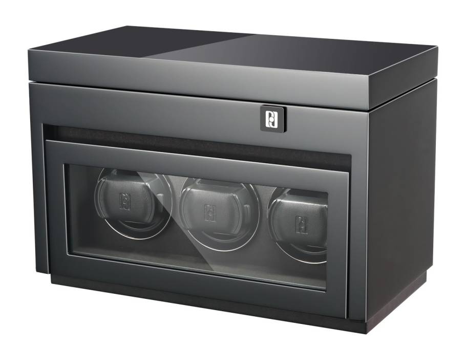 Gentlemen  3+5 Uhrenbeweger Holz Schwarz Hochglanz