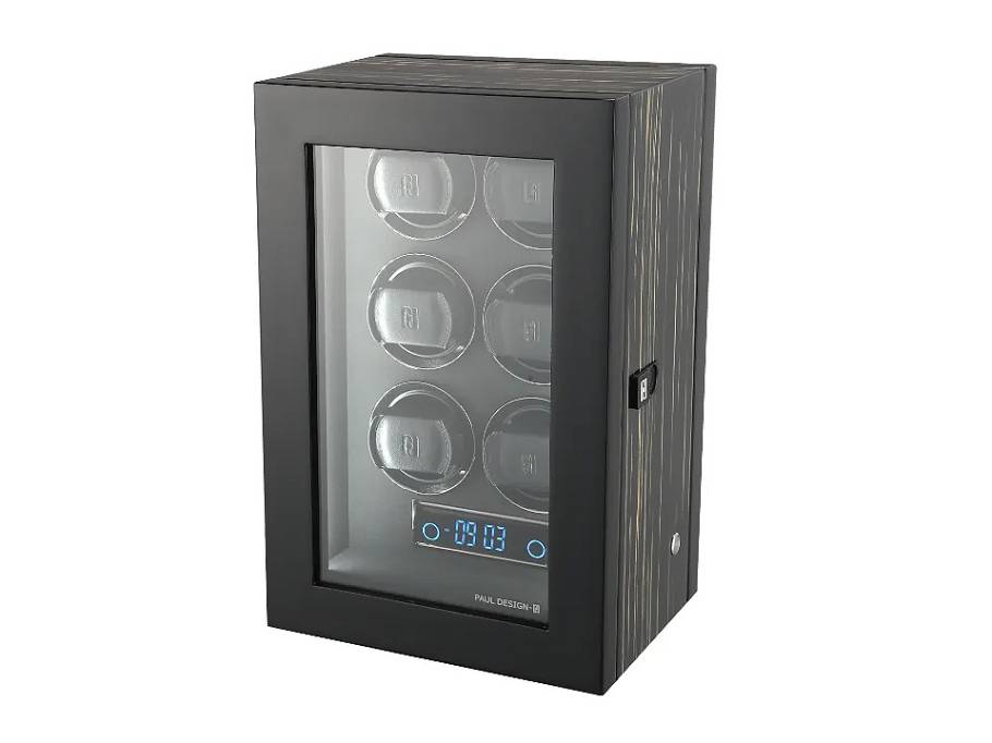 Gentlemen  6 Uhrenbeweger Holz Black Shadow Hochglanz