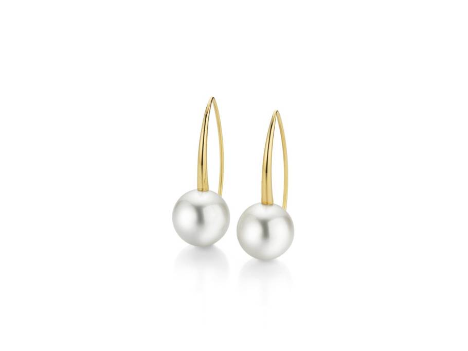 Modern Classics Ohrhänger Gelbgold mit weißen Südseeperlen