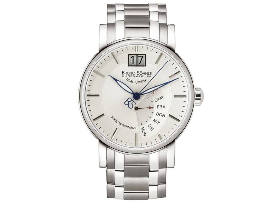 Pesaro I Quarz Edelstahl 43mm silbernes Zifferblatt Metallband