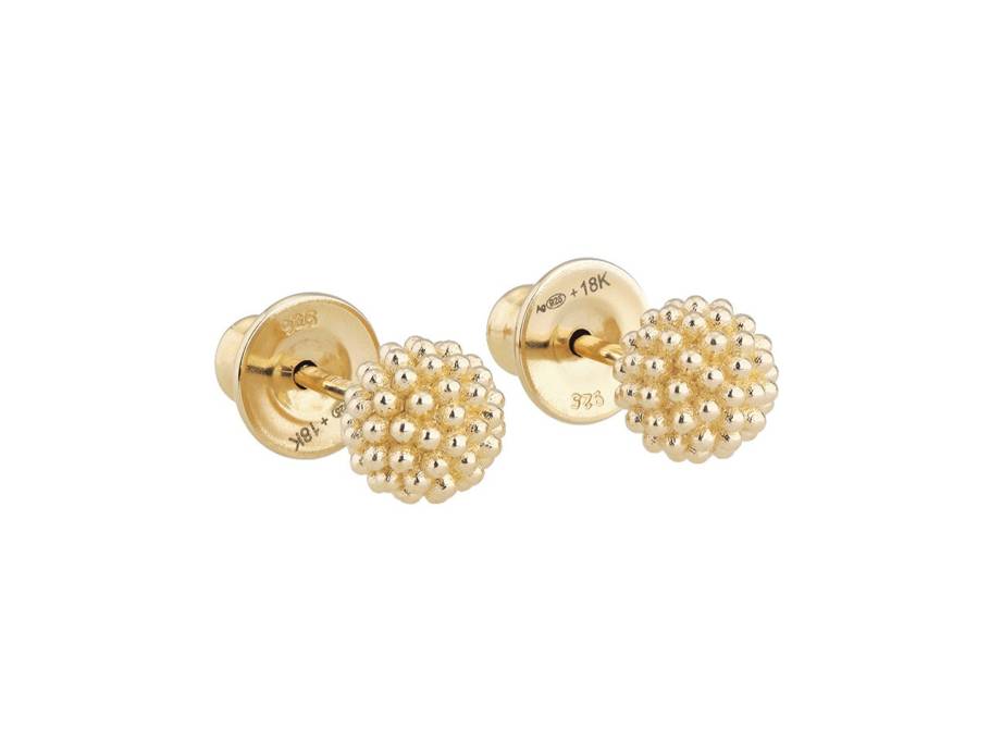 Pixel Ohrstecker  Silber gelbvergoldet