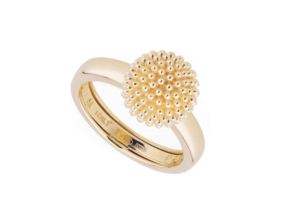 Pixel Ring  Silber gelbvergoldet