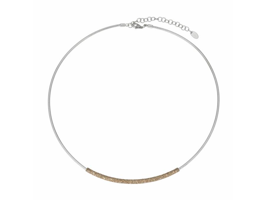 Polvere di Sogni - Colors of the World "Yellow Nardò" Halsreif Silber 47cm gelber Emaillestaub