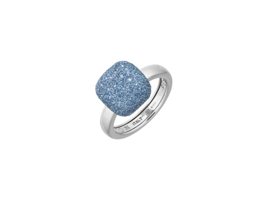 Polvere di Sogni - Colors of the World "Blue Santorini" Ring Silber 4mm dunkelblauer Emaillestaub