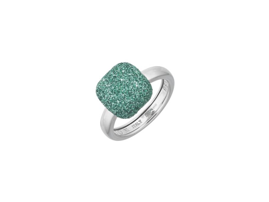 Polvere di Sogni - Colors of the World "Green Amazzonia" Ring Silber 4mm grüner Emaillestaub