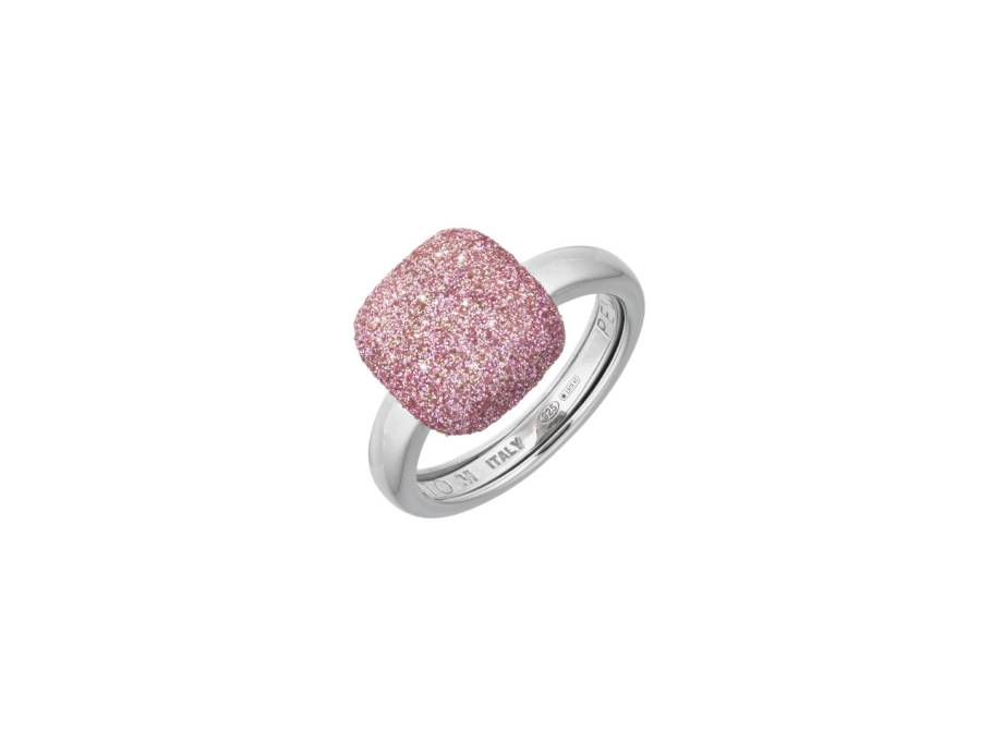 Polvere di Sogni - Colors of the World "Pink Tokyo" Ring Silber 4mm rosa Emaillestaub