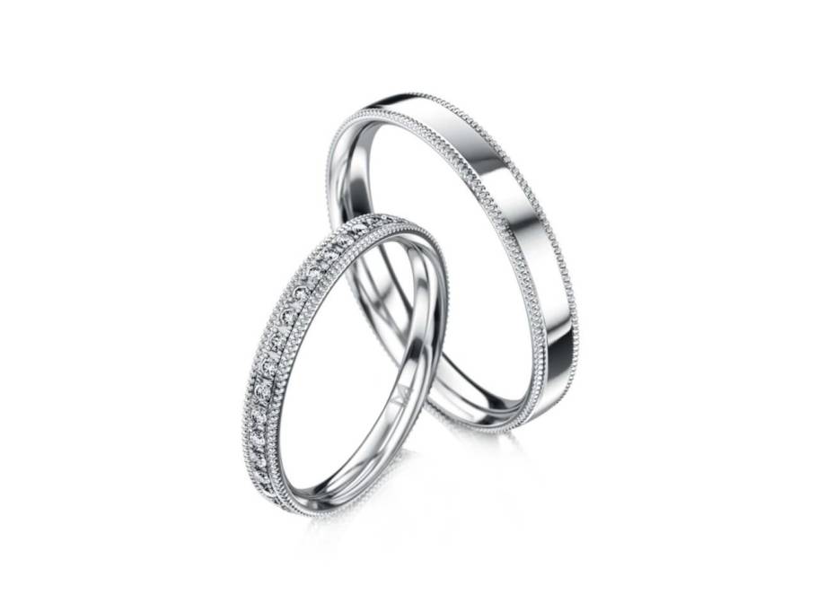 Phantastics Trauring Paar aus 750/- Weißgold mit Brillanten 0,235ct