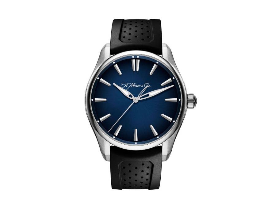 Pioneer Centre Seconds Fumé Blau Automatik Edelstahl 42,8mm blaues Zifferblatt schwarzes Kautschukband