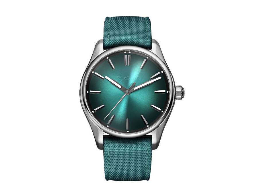 Pioneer Centre Seconds Fumé Blue Lagoon Mega Cool Automatik Edelstahl 42,8mm türkises Zifferblatt türkises Textilband