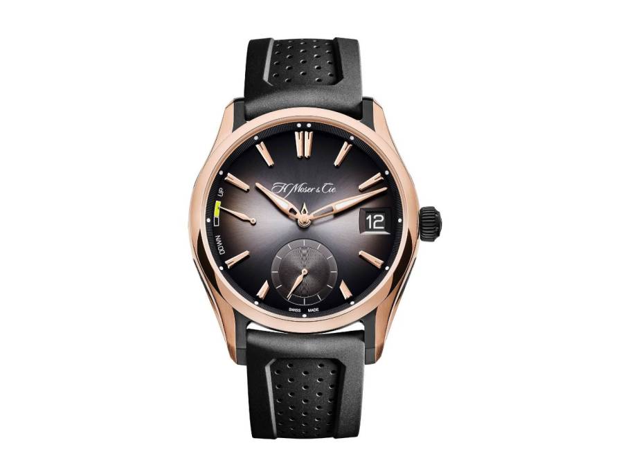 Pioneer Perpetual Calendar Grau Fumé Handaufzug Rotgold 42,8mm graues Zifferblatt schwarzes Kautschukband