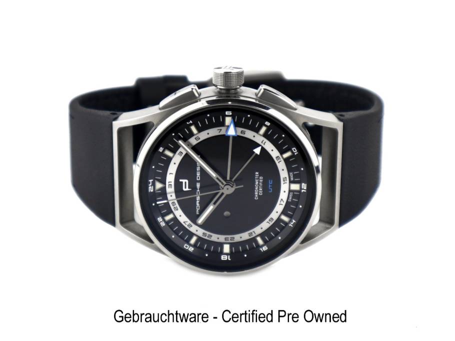 1919 Globetimer UTC Titanium & Black Automatik Titan 42mm schwarzes Zifferblatt schwarzes Lederband 6023.4.05.001.07.2 Full Set Occasion