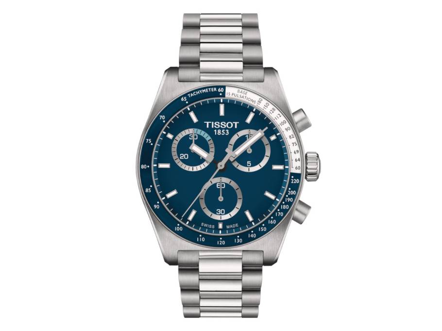 PR516 Chronograph Quarz Edelstahl 40mm blaues Zifferblatt Metallband