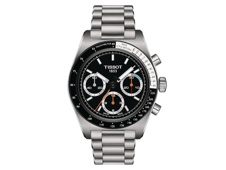 PR516 Mechanical Chronograph Handaufzug Edelstahl 41mm schwarzes Zifferblatt Metallband