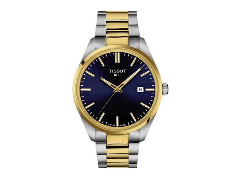  PR 100 Quarz Edelstahl bicolor 40mm dunkelblaues Zifferblatt Metallband bicolor