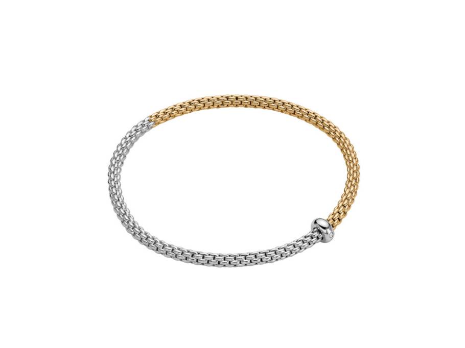 Prima Flex'It Armband zweifarbig Weißgold / Gelbgold mit Brillant 0,01ct M flexibel