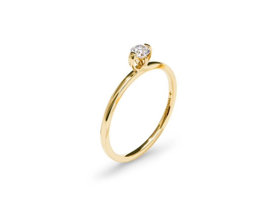 Princess C Ring mit Krappenfassung Classic Yellow 1,2mm mit Brillant 0,140ct
