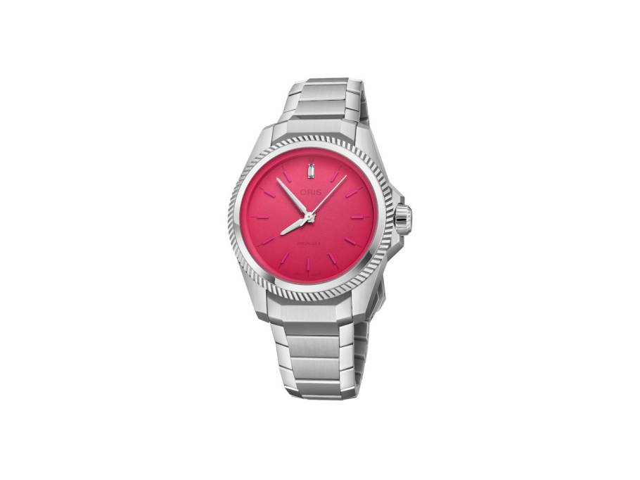 Pro Pilot X Miss Piggy Edition Automatik Edelstahl 34mm pinkes Zifferblatt Metallband