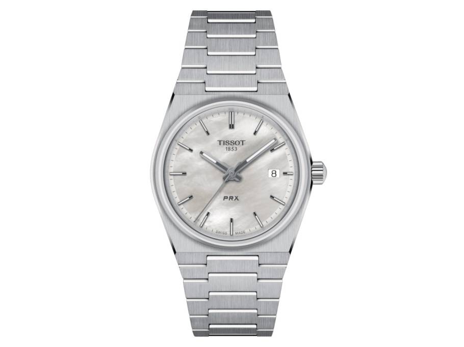 PRX Quarz Edelstahl 35mm weißes Perlmutt-Zifferblatt Metallband