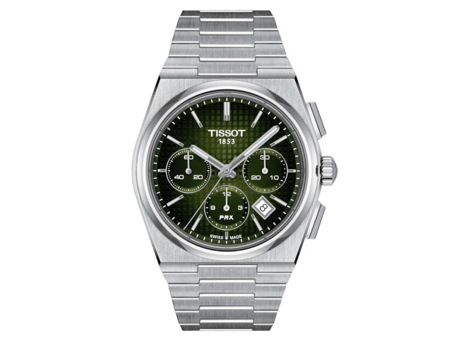 PRX Auto Chrono Edelstahl 42mm grünes Zifferblatt Metallband