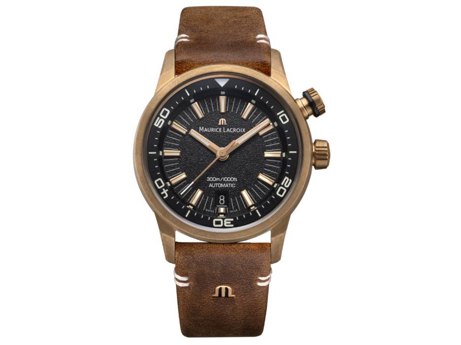  Pontos S Diver Automatik Bronze 42 mm schwarzes Zifferblatt Lederband