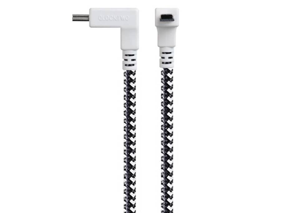 Classic Qable USB-Textilkabel in schwarz-weiß