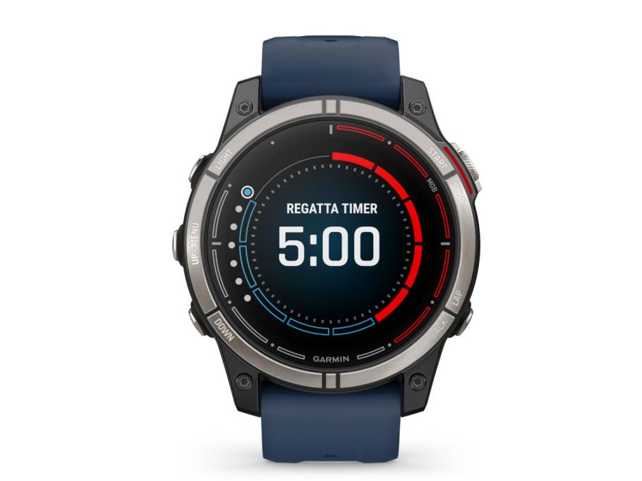  quatix 7 Pro AMOLED-Display Sapphire Titan 47mm dunkelblaues Kautschukband