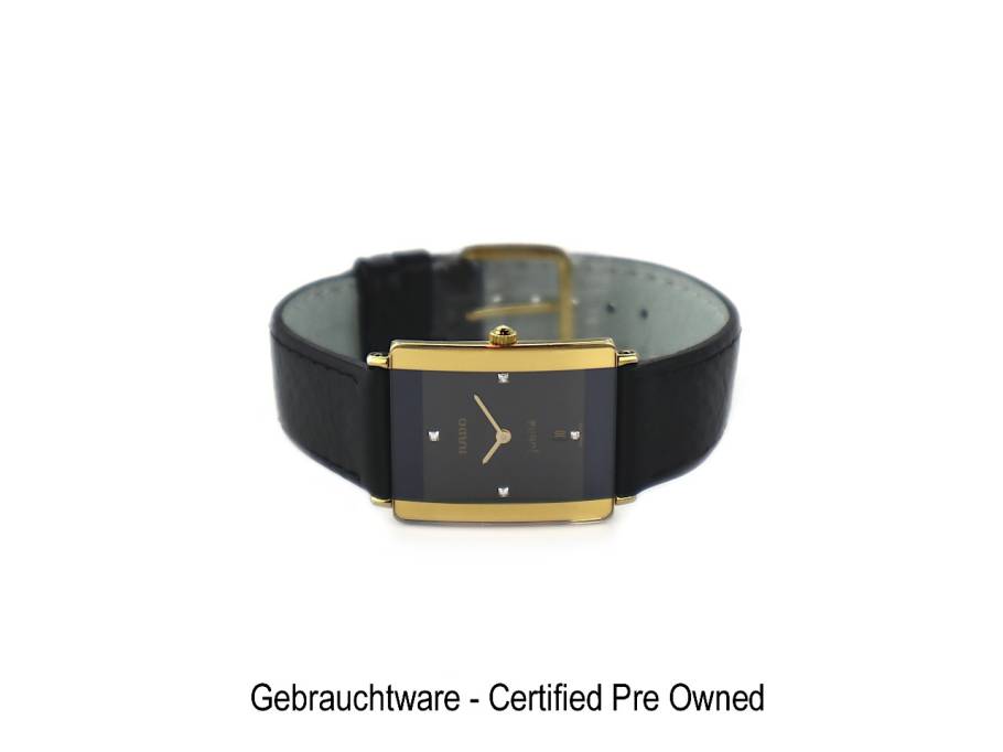 Florence Anatom Jubilé Quarz Edelstahl PVD-Gelbgold 29x24mm schwarzes Zifferblatt schwarzes Lederband 160.3605.2N/R40605155 OVP Occasion