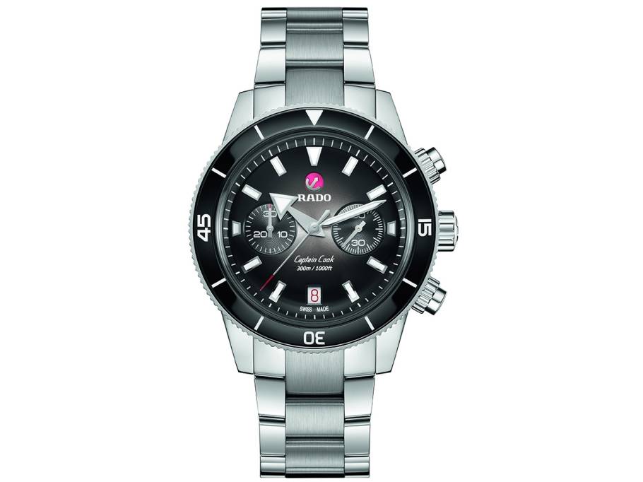 Captain Cook Chronograph Automatik Edelstahl schwarz Metallband