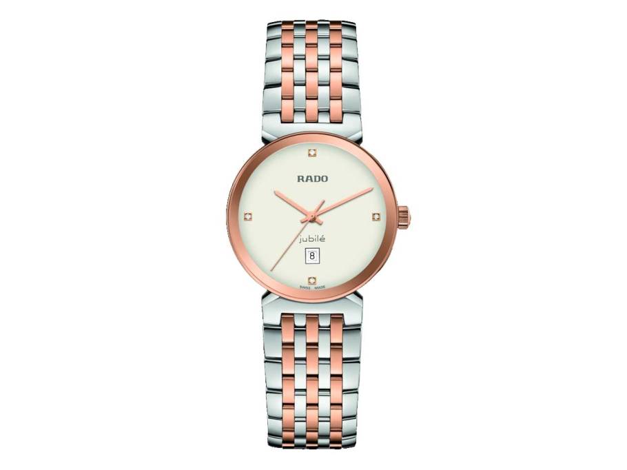 Florence Classic Diamonds Quarz Edelstahl light Zifferblatt Metallband bicolor