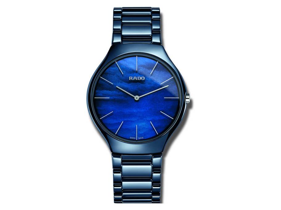  True Thinline Nature Water Quarz Keramik blau Wasserstruktur Keramikband