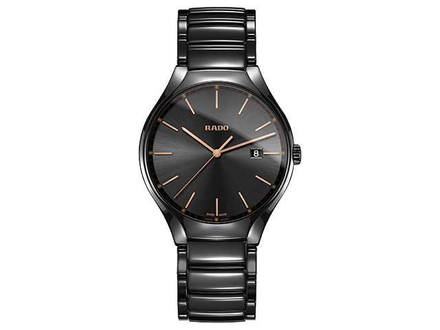 True L Quarz Herrenuhr schwarz Index rosé