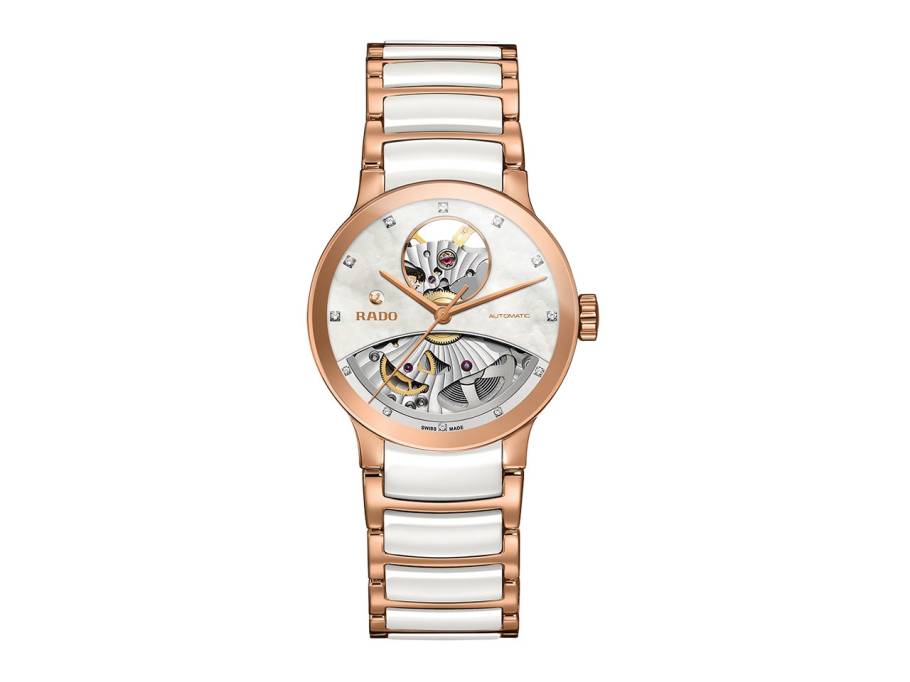 Centrix Automatic Open Heart S PVD rosé Perlmutt Zifferblatt Damenuhr