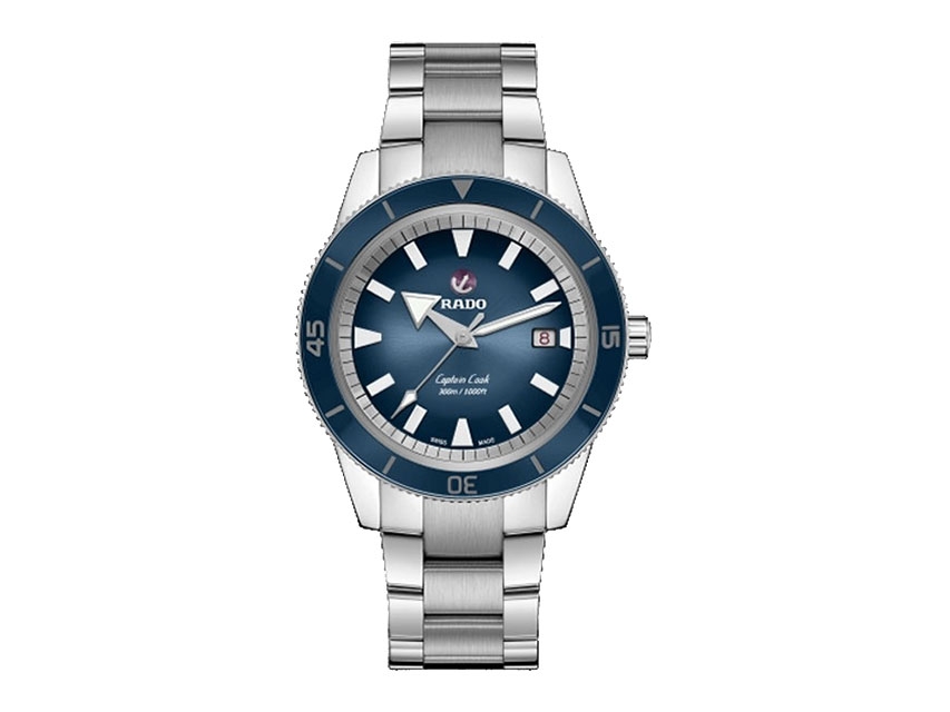 Captain Cook Edelstahl blau Edelstahlband dreireihig