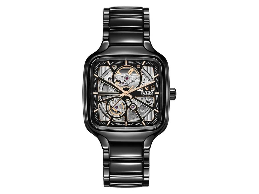 True Square Open Heart Automatik Keramik 38mm skelettiertes Zifferblatt Keramikband 