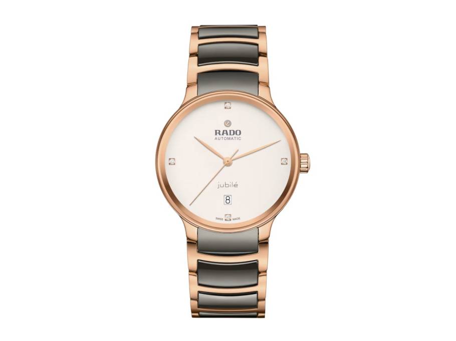 Centrix Diamonds Automatik Edelstahl Roségold-PVD 39,5mm weißes Zifferblatt mit Brillanten Metallband